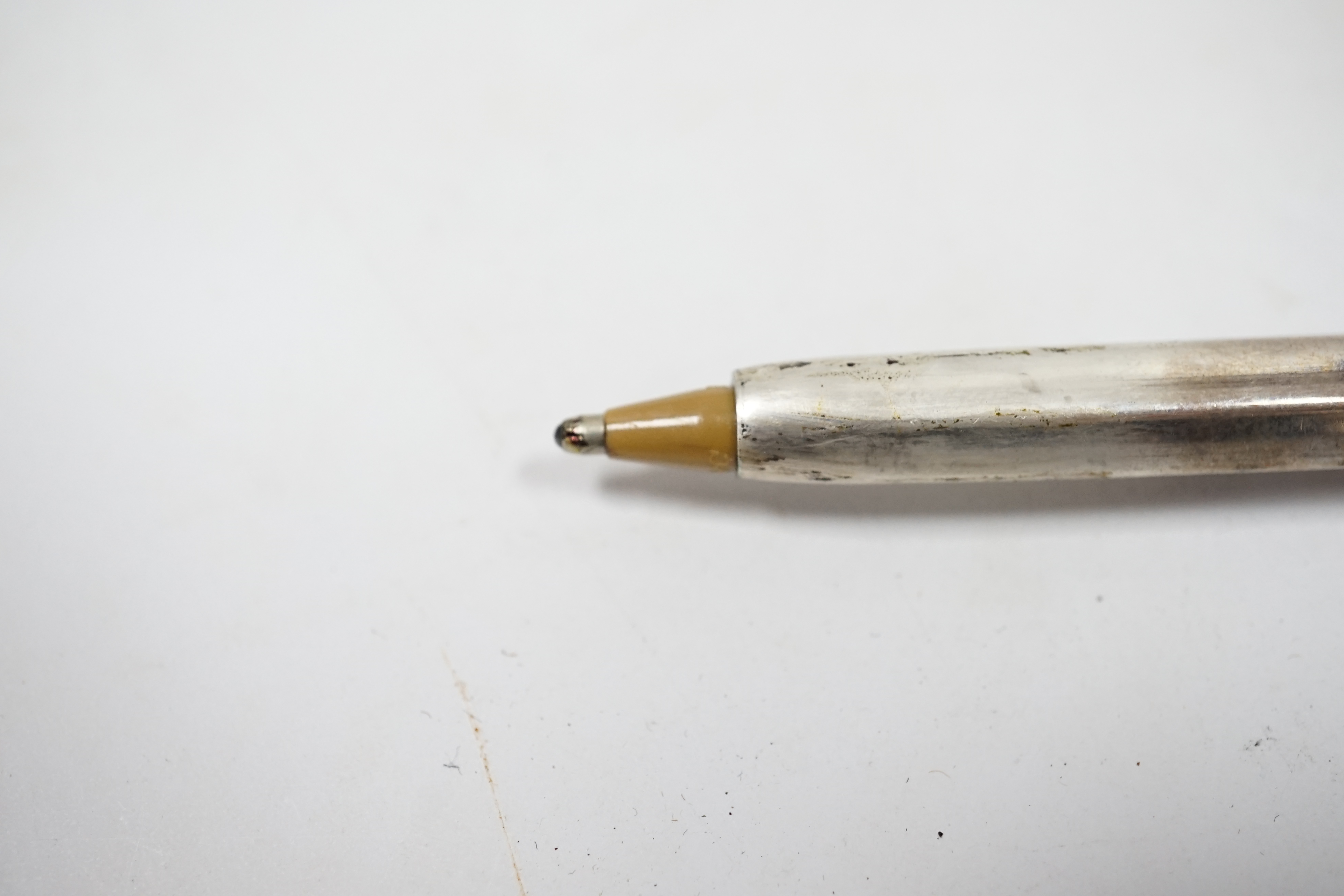 A vintage 'Bic' 50th Anniversary silver ballpen, in original case